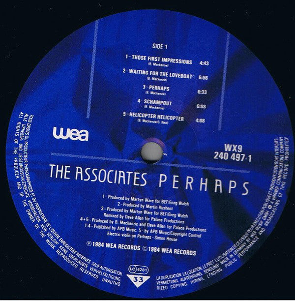 The Associates : Perhaps (LP, Album)