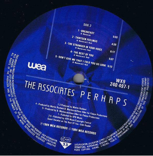 The Associates : Perhaps (LP, Album)