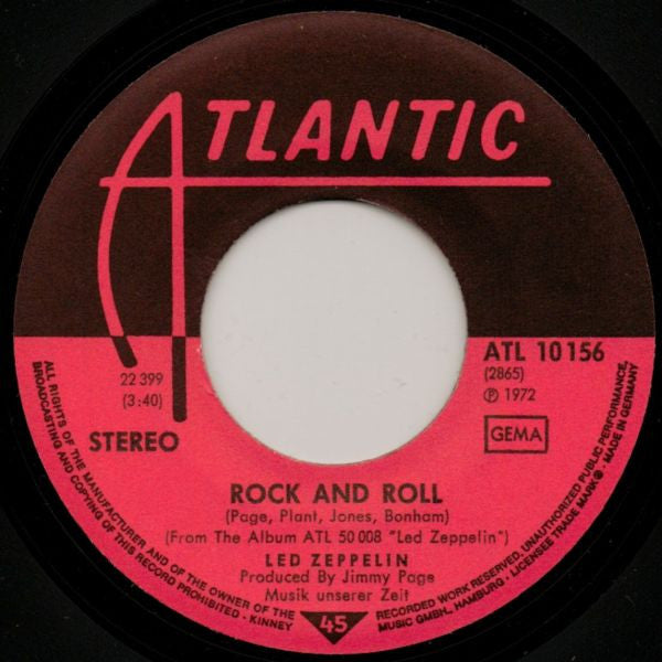 Led Zeppelin : Rock And Roll / Four Sticks (7", Single)