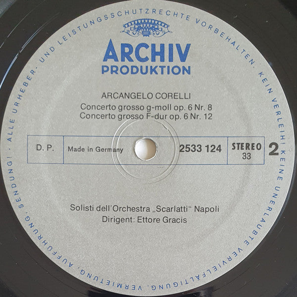 Arcangelo Corelli - Solisti Dell'Orchestra "Scarlatti" Napoli, Ettore Gracis : 4 Concerti Grossi Op.6 (No. 1∙8∙9∙12) (LP, Album, Gat)