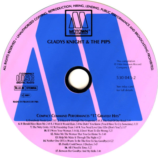 Gladys Knight And The Pips : 17 Greatest Hits (CD, Comp, RE)