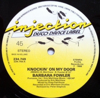 Barbara Fowler : Knockin' On My Door (Remix) (12")