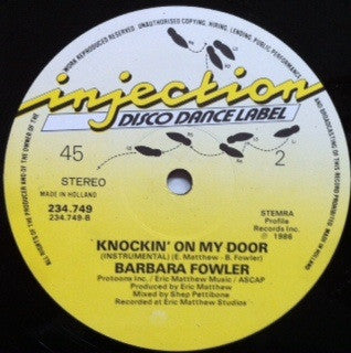 Barbara Fowler : Knockin' On My Door (Remix) (12")