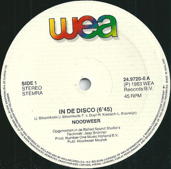 Noodweer : In De Disco  (Special Re-mix) (12", Maxi)