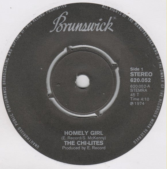 The Chi-Lites : Homely Girl (7", Single)