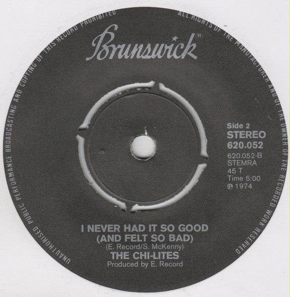 The Chi-Lites : Homely Girl (7", Single)