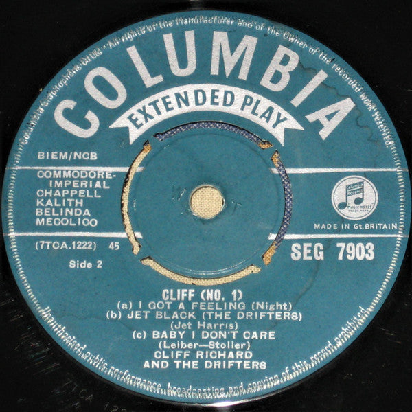 Cliff Richard & The Drifters : Cliff No. 1 (7", EP, Mono)