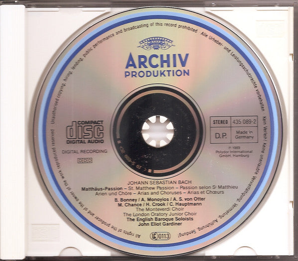 Johann Sebastian Bach - John Eliot Gardiner, The Monteverdi Choir, The London Oratory Junior Choir, The English Baroque Soloists : Matthaus-Passion • St. Matthew Passion • Passion Selon St Matthieu • Passione Secondo S. Matteo BWV 244 (CD, Comp)