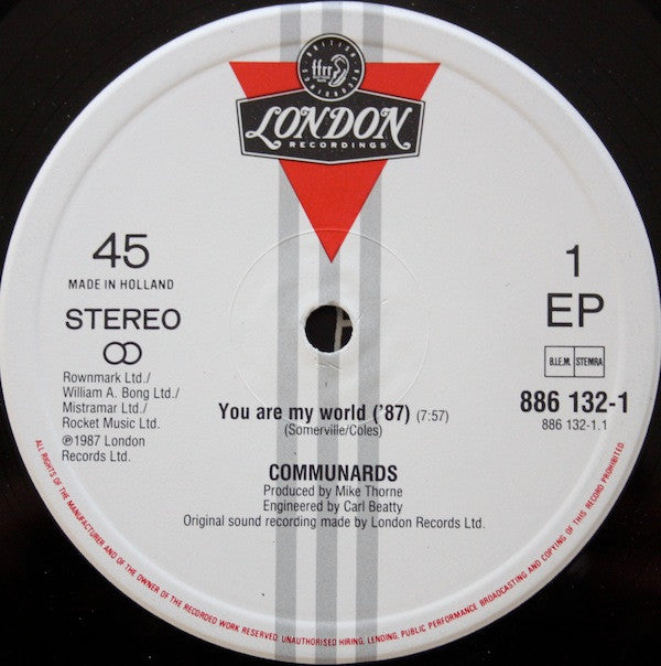 The Communards : You Are My World (12", EP)