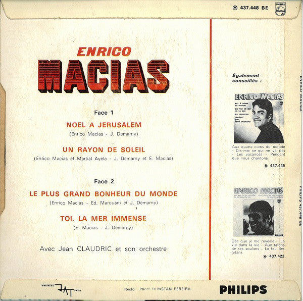 Enrico Macias : Noël A Jérusalem (7", EP, Mou)