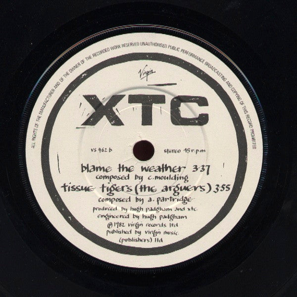 XTC : Senses Working Overtime (7", EP, Single, Ltd, Fol)