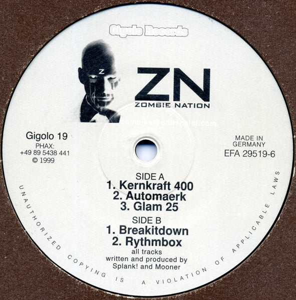 Zombie Nation : Zombie Nation EP (12", EP)