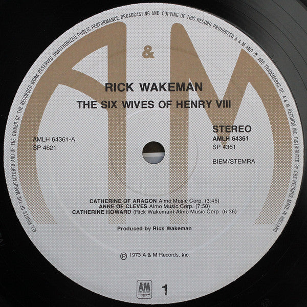 Rick Wakeman : The Six Wives Of Henry VIII (LP, Album, RE)