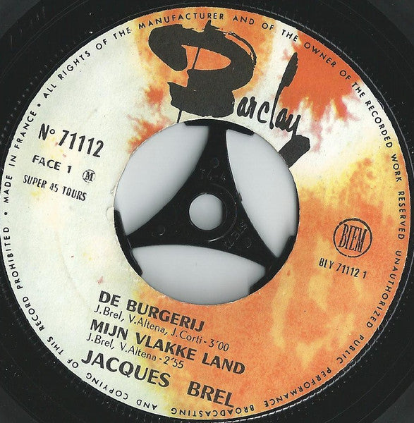 Jacques Brel : De Burgerij (7", EP, RE)