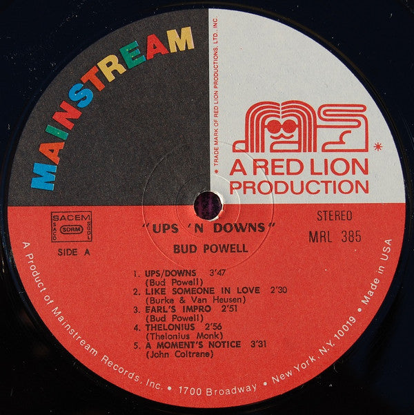 Bud Powell : Ups 'N Downs (LP, Comp, RE)