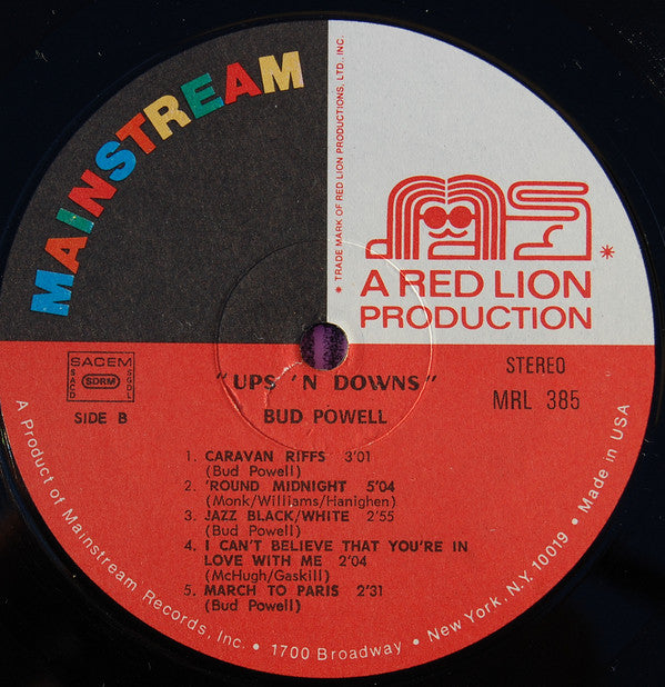 Bud Powell : Ups 'N Downs (LP, Comp, RE)