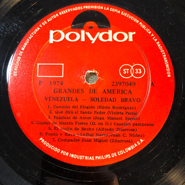 Soledad Bravo : Venezuela (LP, Comp)