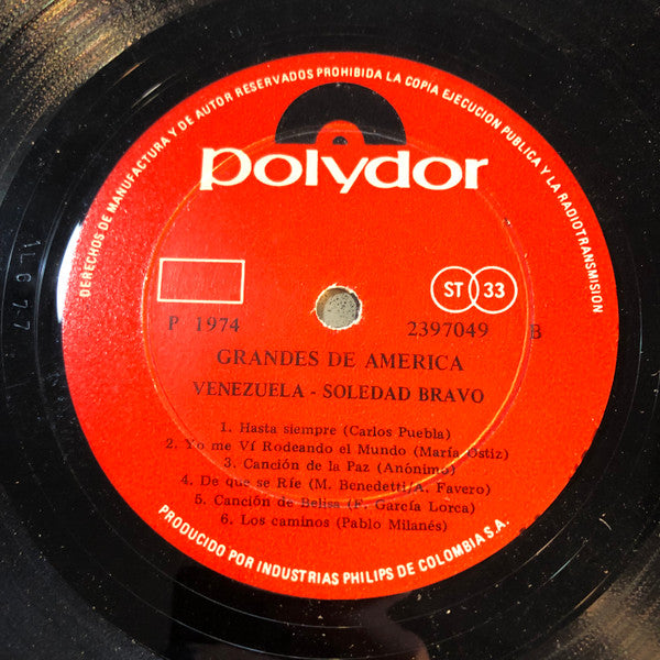 Soledad Bravo : Venezuela (LP, Comp)
