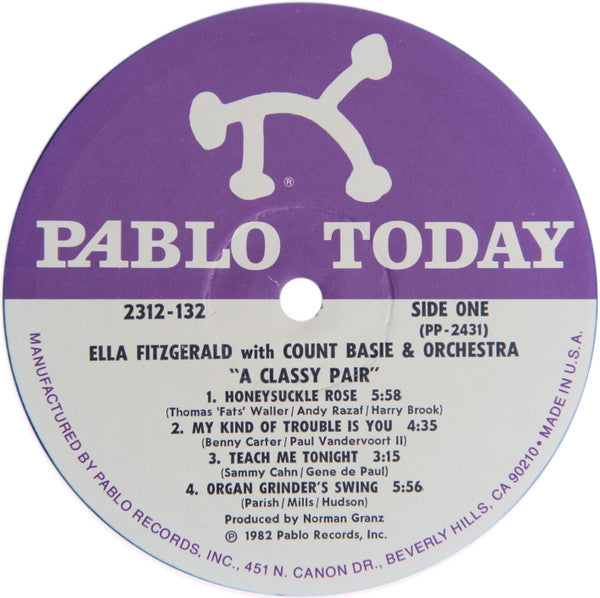 Ella Fitzgerald Sings Count Basie Plays With Count Basie Orchestra : A Classy Pair (LP, Album)