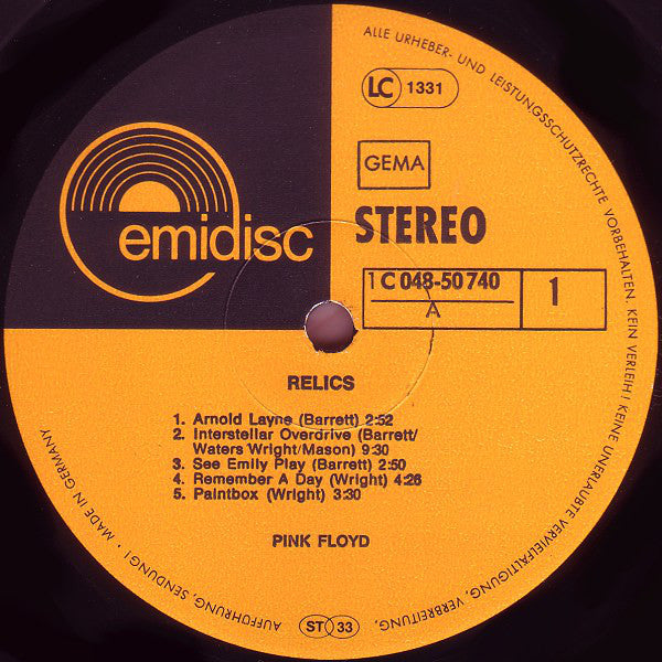 Pink Floyd : Relics (LP, Comp, RE)