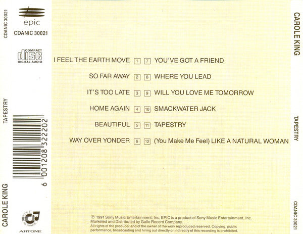 Carole King : Tapestry (CD, Album)