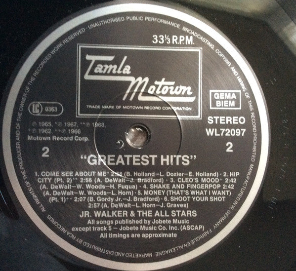 Junior Walker & The All Stars : Greatest Hits (LP, Comp, RE)
