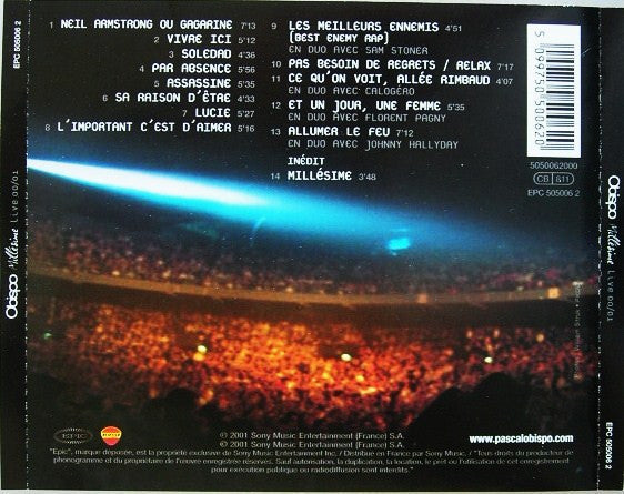 Pascal Obispo : Millésime Live 00/01 (CD, Album)