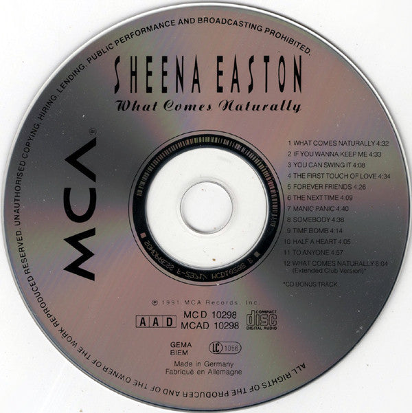 Sheena Easton : What Comes Naturally (CD, Album)