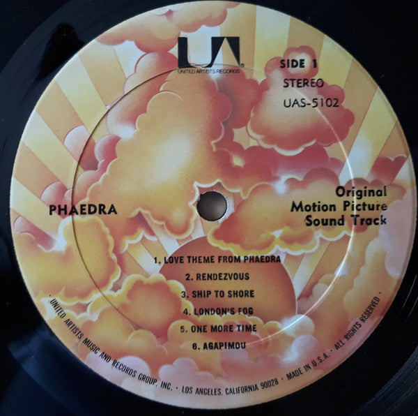 Mikis Theodorakis : Phaedra (Original Motion Picture Soundtrack) (LP, Album, RE)