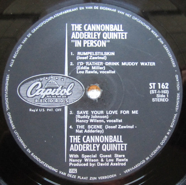 The Cannonball Adderley Quintet : In Person (LP, Album)