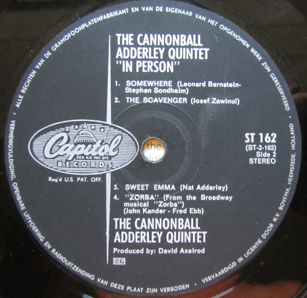 The Cannonball Adderley Quintet : In Person (LP, Album)