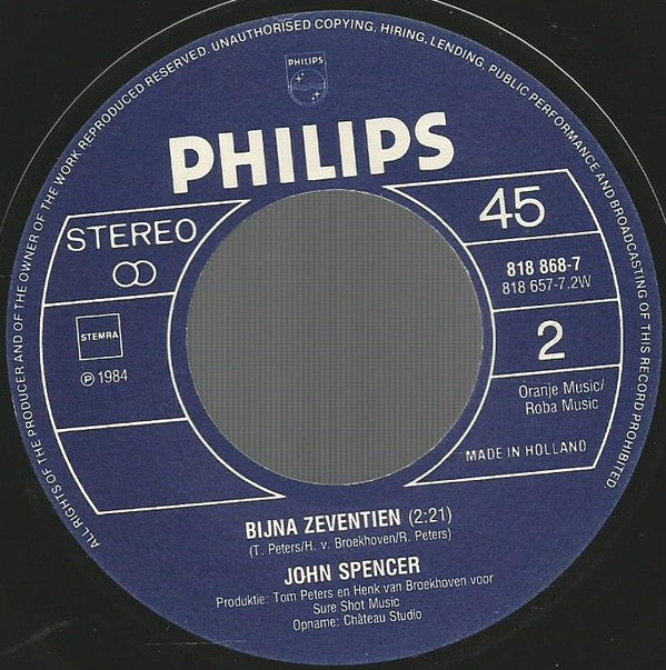 John Spencer : Een Meisje Voor Altijd (7", Single)
