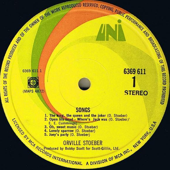 Orville Stoeber : Songs (LP, Album)