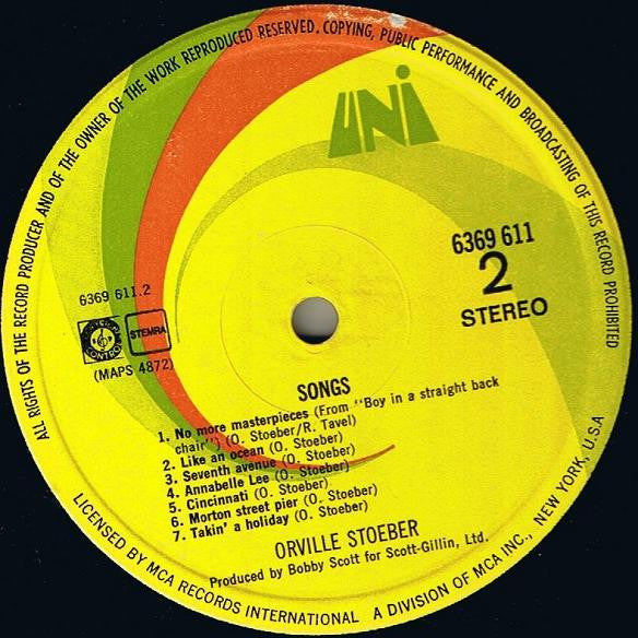 Orville Stoeber : Songs (LP, Album)