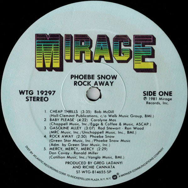 Phoebe Snow : Rock Away (LP, Album, SP )