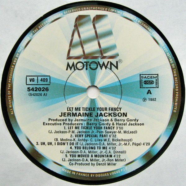 Jermaine Jackson : Let Me Tickle Your Fancy (LP, Album)