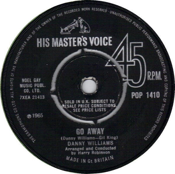 Danny Williams : Go Away / Masquerade  (7", Single)