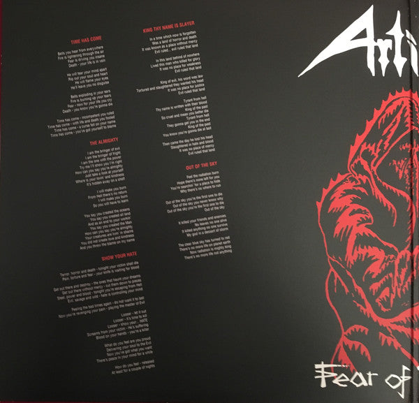 Artillery (2) : Fear Of Tomorrow (LP, Album, RE, Whi)