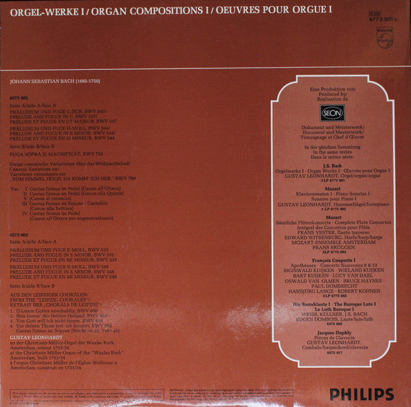 Gustav Leonhardt : orgelwerke I (2xLP, Comp)
