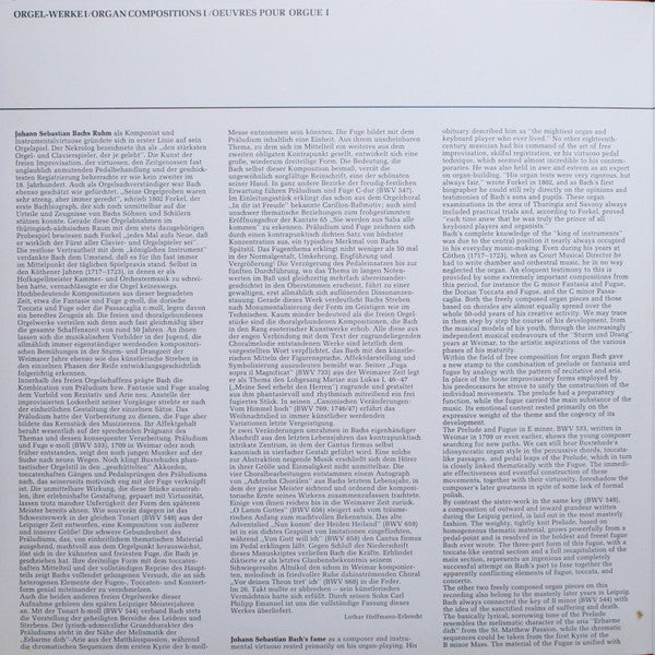 Gustav Leonhardt : orgelwerke I (2xLP, Comp)