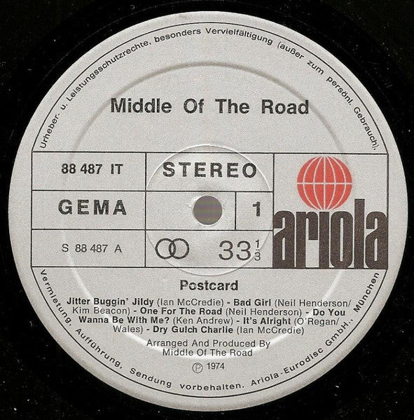 Middle Of The Road : Postcard (LP, Album)