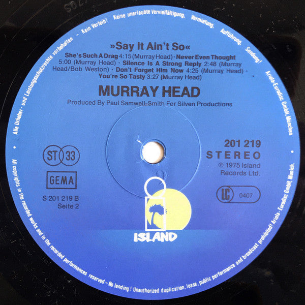 Murray Head : Say It Ain't So (LP, Album, RE)