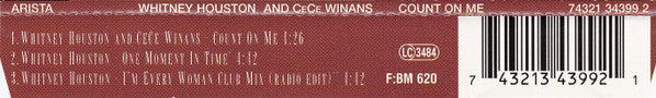 Whitney Houston And CeCe Winans : Count On Me (CD, Maxi)
