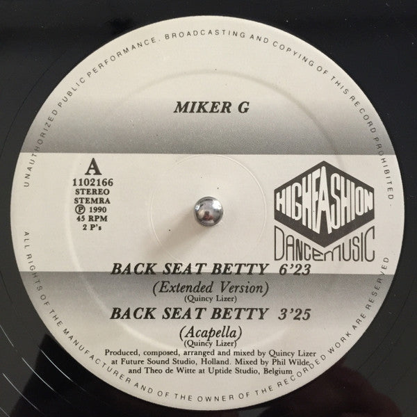 MC Miker G : Backseat Betty (12")
