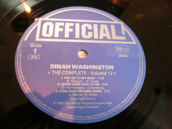Dinah Washington : The Complete Dinah Washington Vol.12 1954 (LP, Comp)