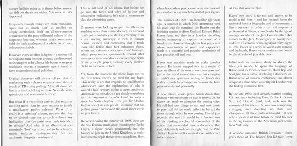 Tubby Hayes Quartet : Grits, Beans And Greens (The Lost Fontana Studio Session 1969) (CD, Album, MQA)