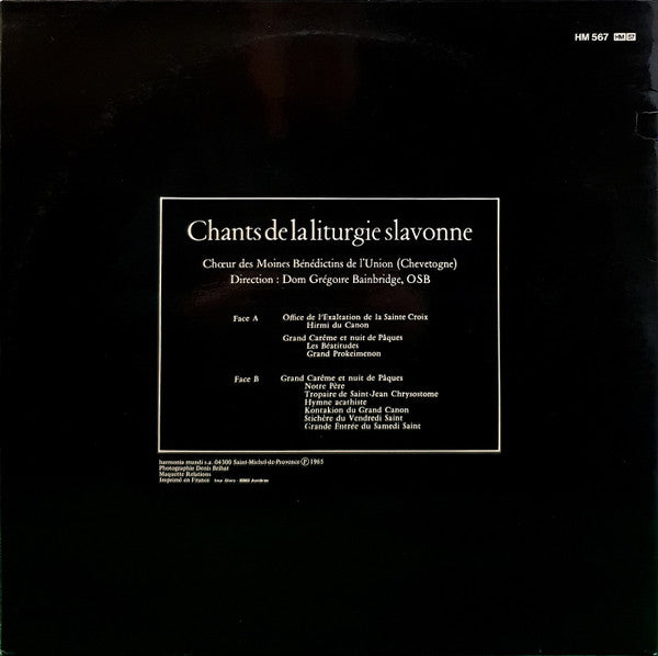 Monastère Bénédictin Chevetogne : Chants De La Liturgie Slavonne (LP, Album, RE)
