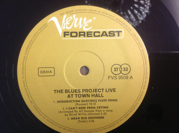 The Blues Project : Live At Town Hall (LP, Album)