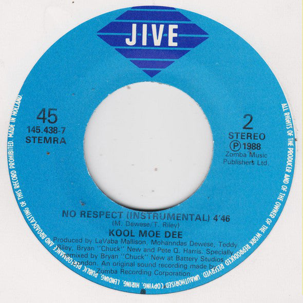 Kool Moe Dee : No Respect (7")