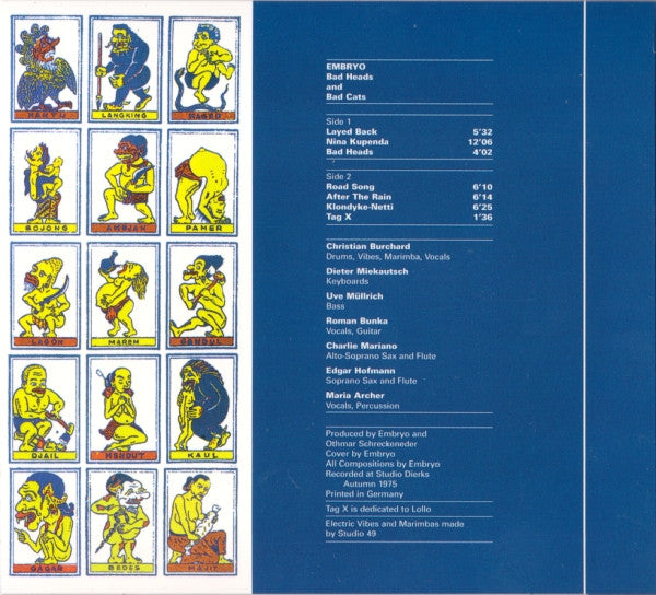 Embryo (3) : Bad Heads And Bad Cats (CD, Album, RE, Dig)